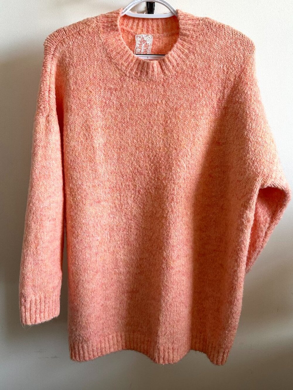 Sadie & Sage Peach Pink Oversized Knit Pullover Sweater Women's Small